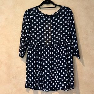 Black and White Polka-Dot top with empire waist